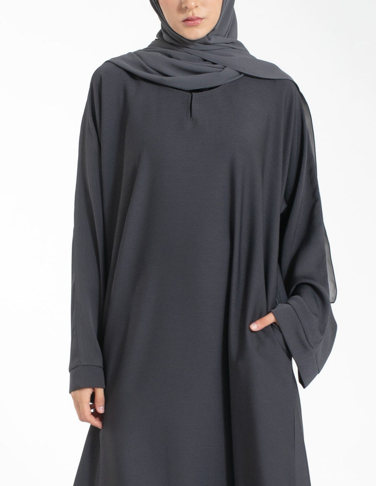 Silk Nida Olive – Everyday Classic Abaya